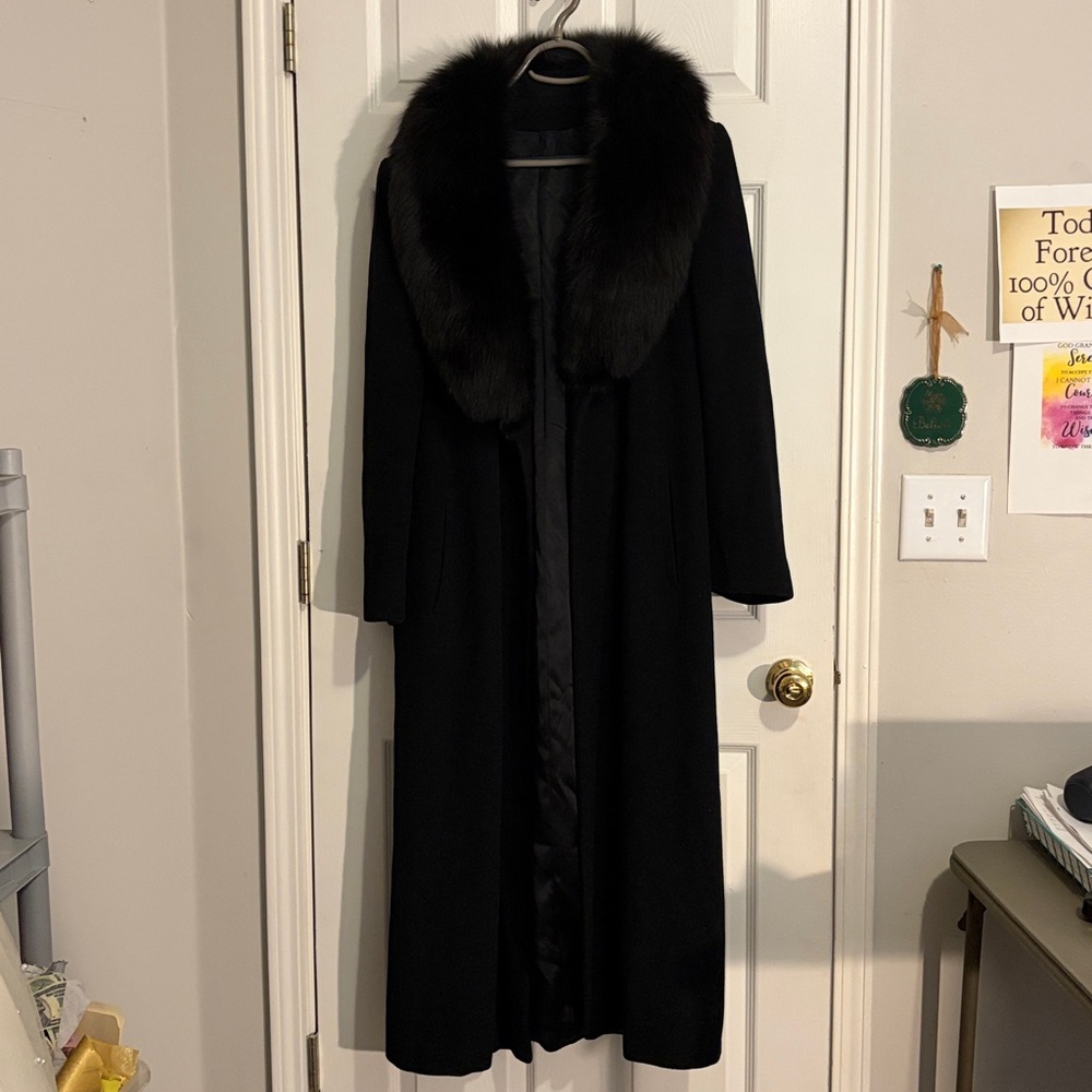 Regency Cashmere Saks vintage Elegant Coat with Fur Collar! Classic! W/Hat - Picture 9 of 16